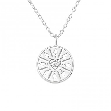 Symbol - 925 Sterling Silver Necklace with stones A4S40253