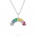 Rainbow multicolor zirconia - 925 Sterling Silver Necklaces With Silver Chains A4S40893