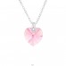 Big crystal Heart With Genuine European Crystals - 925 Sterling Silver Lacrystale Silver Necklaces A4S40946