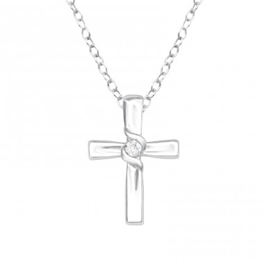 Kříž - Stříbro 925 Náhrdelníky s kameny A4S41187