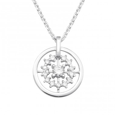 Sparkling - 925 Sterling Silver Necklace with stones A4S41202