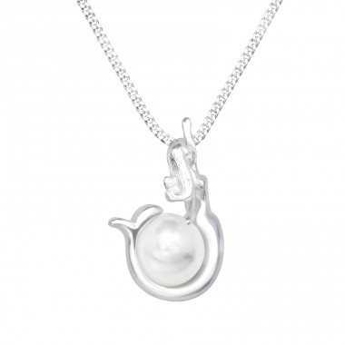 Mermaid - 925 Sterling Silver Necklace with stones A4S41238