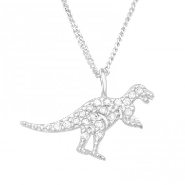 Dinozaur T-Rex - Srebro Próby 925 Naszyjniki Zdobione Kamieniami A4S41247