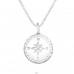 Compass - 925 Sterling Silver Necklace with stones A4S41253