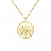 Golden Lotus with zirconia in the middle - 925 Sterling Silver Necklace With Stones A4S42092