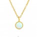 Golden with Opal - 925 Sterling Silver Necklace With Stones A4S42093