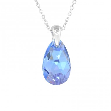 Pear - 925 Sterling Silver LaCrystale Silver Necklaces A4S43057