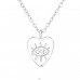 Heart with sparkling eye - 925 Sterling Silver Necklace With Stones A4S43733