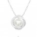 Ball With Rings - 925 Sterling Silver Necklace with stones A4S43811