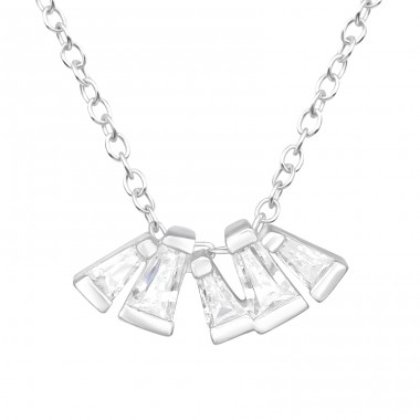 Geometric - 925 Sterling Silver Necklace with stones A4S44705
