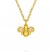 Golden Bee sparkling zirconia wings - 925 Sterling Silver Necklace With Stones A4S44741