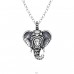 Oxidierter afrikanischer Elefant - Halsketten aus 925er Sterlingsilber mit Steinen A4S44874