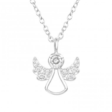 Angel Wing - 925 Sterling Silver Necklace with stones A4S44953