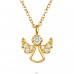 Golden Angel Wing - 925 Sterling Silver Necklace With Stones A4S44954