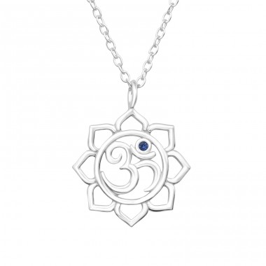 Om Symbol - Silber 925 Halsketten mit Steinen A4S45246