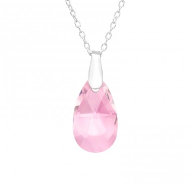Pink Tear - Schmuck 925 Silber Halsketten mit Steinen A4S45881