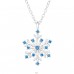 Schneeflocke mit blauem Zirkonia - 925Er Silber Halskette Mit Steinen A4S46495