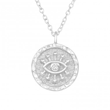Evil Eye - 925 Sterling Silver Necklace with stones A4S46687