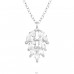 Leaf with Zirconia stones - 925 Sterling Silver Necklace With Stones A4S46690