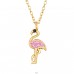 Flamingo auriu cu cristale - Argint 925 Coliere Bijuterii A4S46785