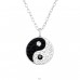 Yin Yang with crystals - 925 Sterling Silver Necklace With Stones A4S46803