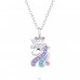 Unicorn with Crystals - 925 Sterling Silver Necklace With Stones A4S47267