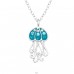 Jellyfish with crystals - 925 Sterling Silver Necklace With Stones A4S47278