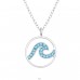 Wave with crystals - 925 Sterling Silver Necklace With Stones A4S47279