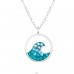 Wave with crystals - 925 Sterling Silver Necklace With Stones A4S47280