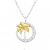 Palm Tree with Zirconia - 925 Sterling Silver Necklace With Stones A4S47288