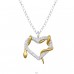 Snake Heart with Zirconia - 925 Sterling Silver Necklace With Stones A4S47289
