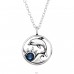 Delphin mit Kristall - 925Er Silber Halskette Mit Steinen A4S47681