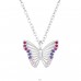Schmetterling mit Zirconiasteinen - 925Er Silber Halskette Mit Steinen A4S47684