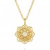 Lotus with stone - 925 Sterling Silver Necklace With Stones A4S47699
