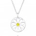 Blume - 925er Silber Halskette mit Steinen A4S47701