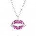 Lips - 925 Sterling Silver Necklace with stones A4S47817