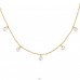 Golden round cubic zirconia 4mm x 5mm - 925 Sterling Silver Necklace With Stones A4S47997