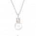 Round with Zirconia and Pearl - 925 Sterling Silver Necklace With Stones A4S48148