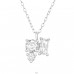 Geometrical  with Zirconia - 925 Sterling Silver Necklace With Stones A4S48783