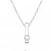 Bar Rod with Zirconia - 925 Sterling Silver Necklace With Stones A4S48891
