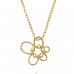 Goldene Blume mit Zirkonia - 925Er Silber Halskette Mit Steinen A4S49181