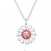 Blume mit Opal - 925Er Silber Halskette Mit Steinen A4S49184