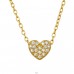 7 mm Srdce pozlacené se zirkony - Šperkovní Stříbro 925 Náhrdelníky S Kameny A4S50183