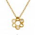 Connected Circles with Zircons, Gold Plated - 925 Sterling Silver Necklace With Stones A4S50647