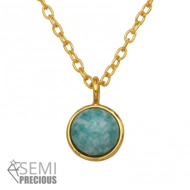 Pozłacany z Kamieniem - Srebro Próby 925 Naszyjniki Zdobione Kamieniami A4S50665