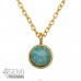 Round with Stone, Gold Plated - 925 Sterling Silver Necklace With Stones A4S50665