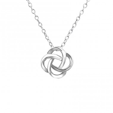 Knot - 925 Sterling Silver Necklace without stones A4S19122