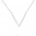 V Inline - 925 Sterling Silver Necklace without stones A4S22350