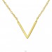 V Inline - 925 Sterling Silver Necklace without stones A4S22351