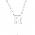 "R" Letter - 925 Sterling Silver Necklace Without Stones A4S24295